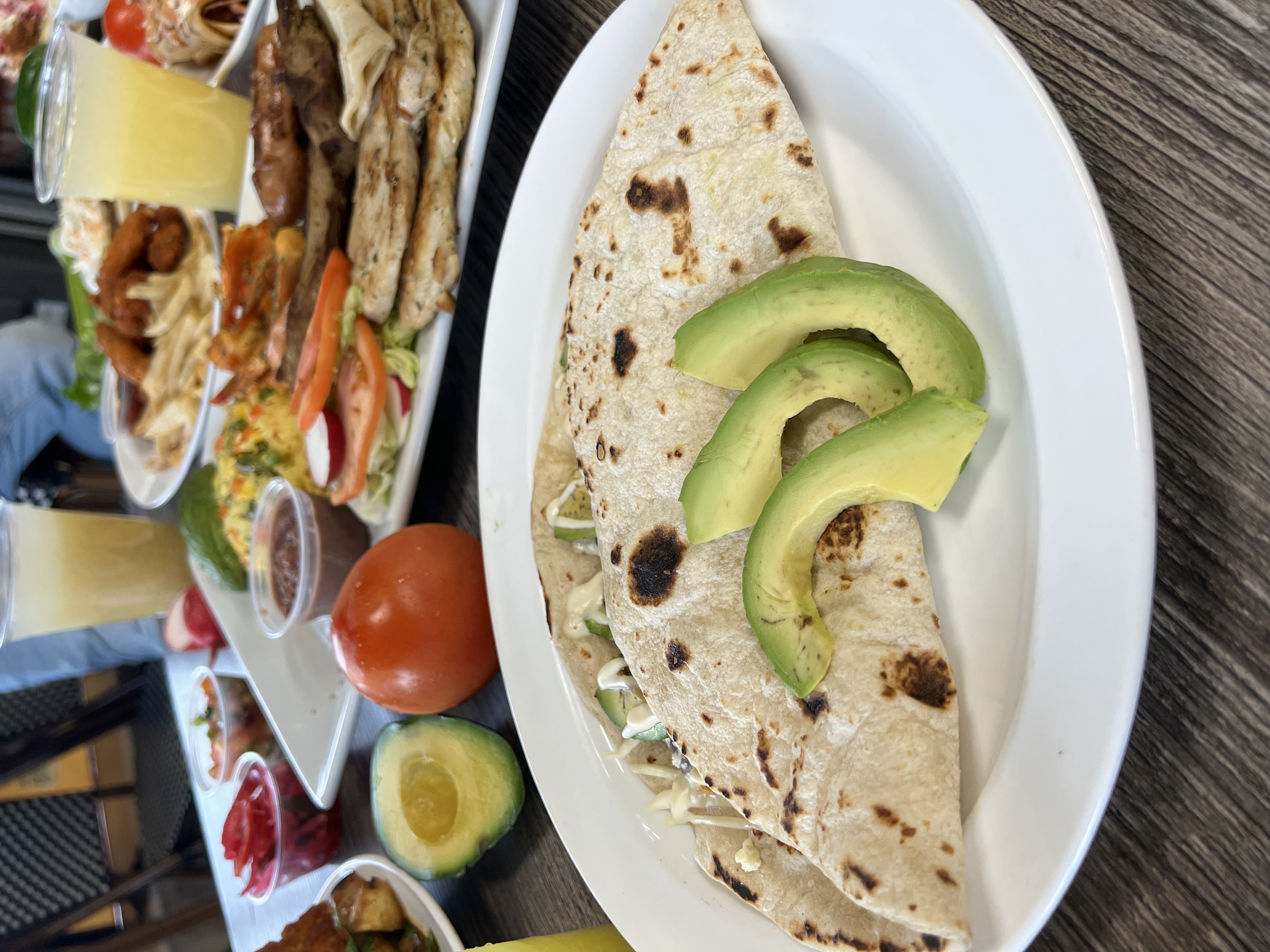 Handmade baleada with avocado